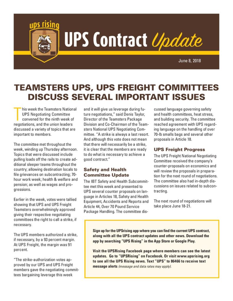 Contract Updates Teamsters Local 171